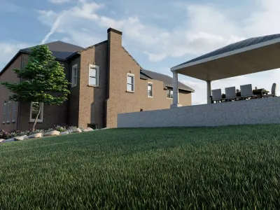 3d model residence landscape and design sketchup with lumion  3D model