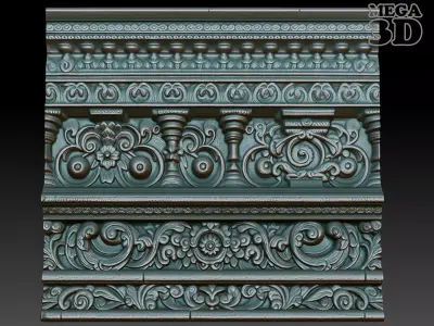 Indian Temple Wall basrelief 32 240622 3D print model