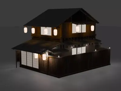 House 2 - Realistic Japan style house - 4K Resolution texture Free low-poly 3D model