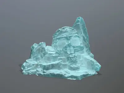 Skull Rock Low-poly 3D model 6
