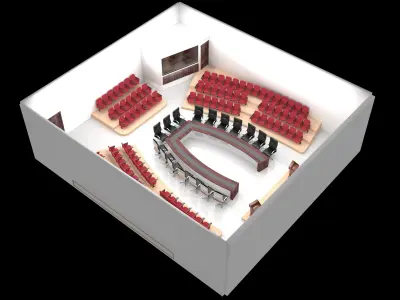 Meeting Saloon and Simultane Room 4K 3D model
