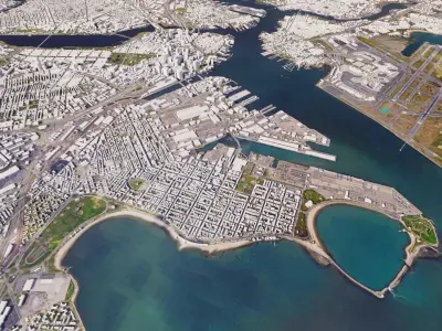 Boston Low-poly port of sydney from space 3D model