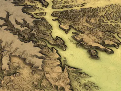 AlUla - Topography Terrain Low-poly 3D model