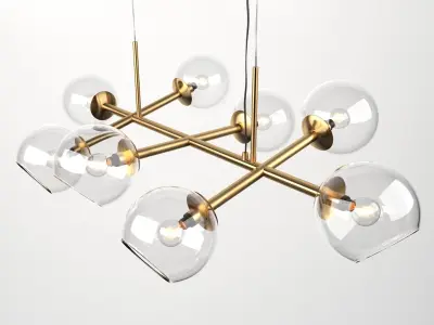 Staggered Glass Chandelier 3D model