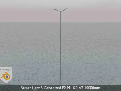 Street Light 5 Galvanized F2 M1 K0 A2 10000mm Low-poly 3D model