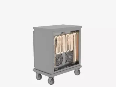 3D Model of Hospital Meal Tray Warmer Heated Shelves 3D model