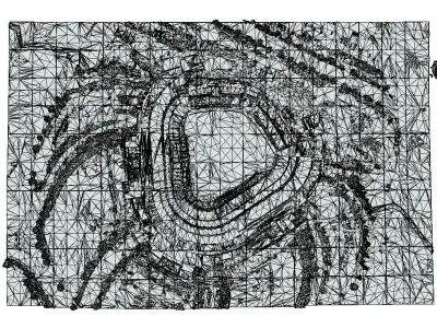 Dodger Stadium Low-poly 3D model