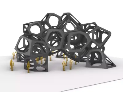 SciFi Gemstone Cells Pavilion 3D model