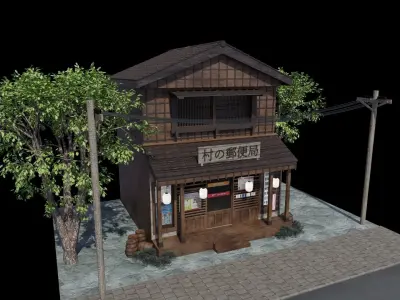 Japanese old post office 3D model