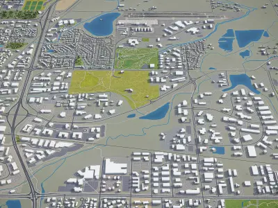 Boulder - City 3D Model Low-poly 3D model