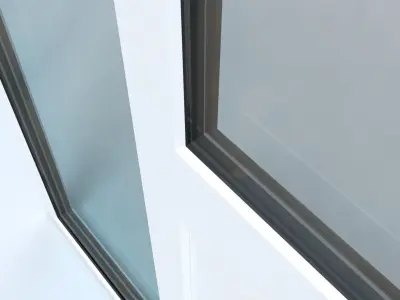 uPVC Composite Door with Window Side Panels Low-poly 3D model