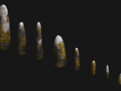 Obelisk Set - Corrupted Low-poly 3D model