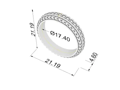 Triple Row Gemstone Ring JDBCo 3D print model