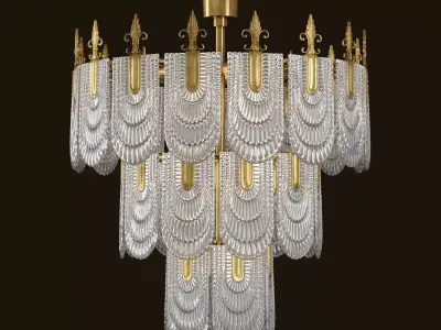 Large Italian Murano Chandelier 3D model