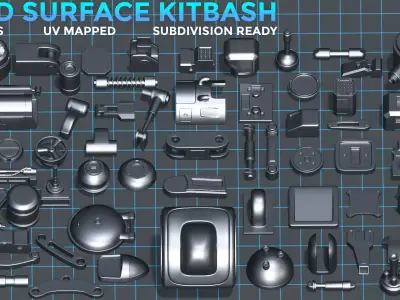 Hard Surface Kitbash 3D model