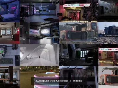 Cyberpunk Style Collection 3D Model Pack