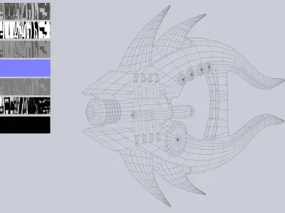 Alien blaster Low-poly 3D model