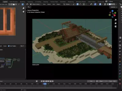 Minecraft island Low-poly 3D model