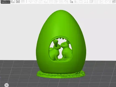 Enchanted Easter Bunny Egg Diorama Spring  3D print model