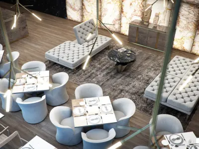 VRay - C4D scene files - Restaurant Interior 3D model