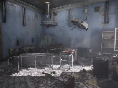 Abandoned Soviet Maternity Hospital Low-poly 3D model