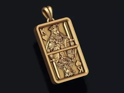 heart king playing card pendant light 3D print model