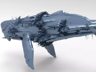 Dark Cyberpunk Ocean rig 4 3D model purchase