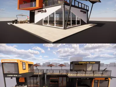 Container coffee shop-18 3D model