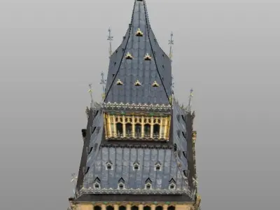 Big Ben 3D low poly model Low-poly 3D model