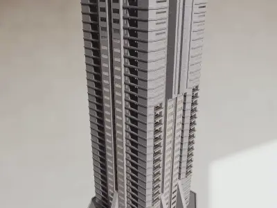 Brutalist style building 3D model