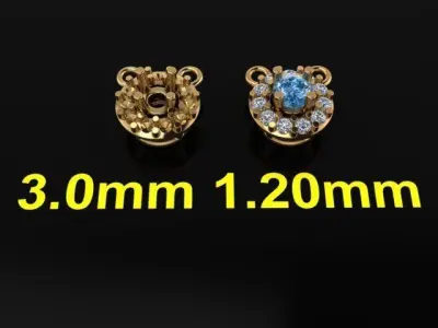 Dainty Round Halo Pendant 3mm 3D print model