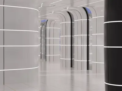 Sci Fi hall 3D model