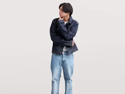 Humano Standing Asian Man 2202-03 3D model