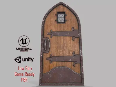 Medieval Door-4 Low-poly 3D model