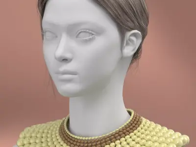 Vintage Pearl Necklace 3D model