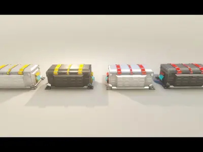 Sci-Fi animated chest Low-poly 3D model