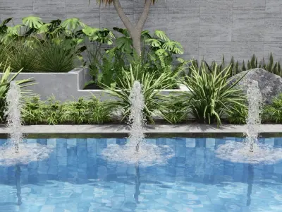 JESSY jet cluster lumion fountains Low-poly 3D model