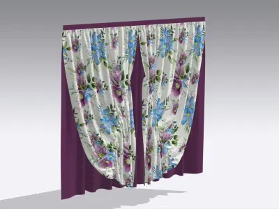 Curtain Low-poly 3D model