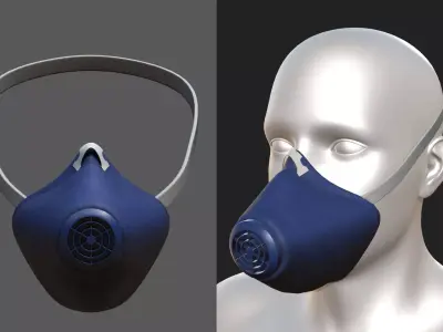 Gas mask helmet 3d model military safety plastic  Low-poly 3D model