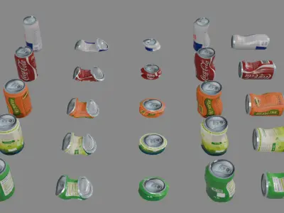 Street garbage and more Low-poly 3D model