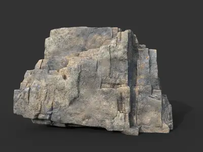 Realistic Blocky Rock 06 250612 Low-poly 3D model