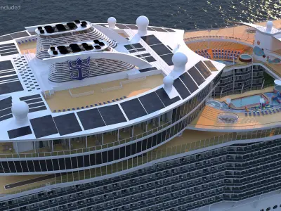  Luxury Cruise Ship Oasis of the Seas Rigged for Cinema 4D 