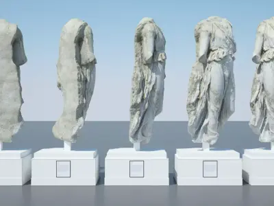Apollo statue of ancient greek god 3D model