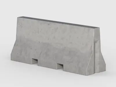 Concrete Traffic Barrier Low-poly 3D model
