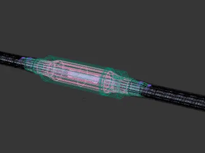 SCI FI cable joint Low-poly 3D model