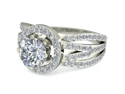 Women Wedding Engagement Three Band  Ring 3D print model