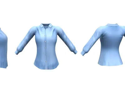 Ladies Over Pants Classic Shirt Low-poly 3D model