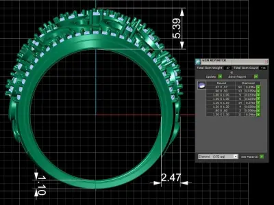 Diamond Ring for Women 3D print model 34