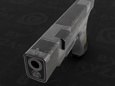 Sci-Fi Glock Pistol - Lowpoly game ready Low-poly 3D model