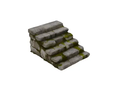 Stone staircase Low-poly 3D model get
